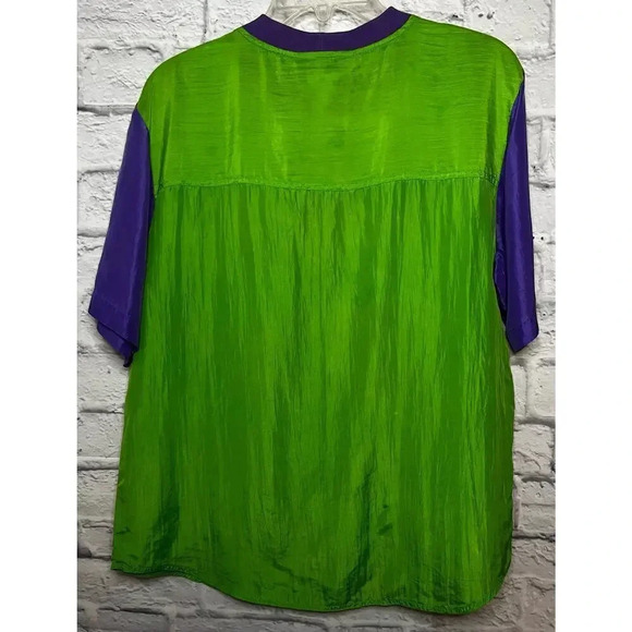 Vintage 80s 100% silk SK & Company 2pc top set, M. - Picture 3 of 13